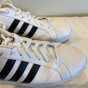 ADIDAS White & Black Grand Court Sneakers: Men’s 11.5